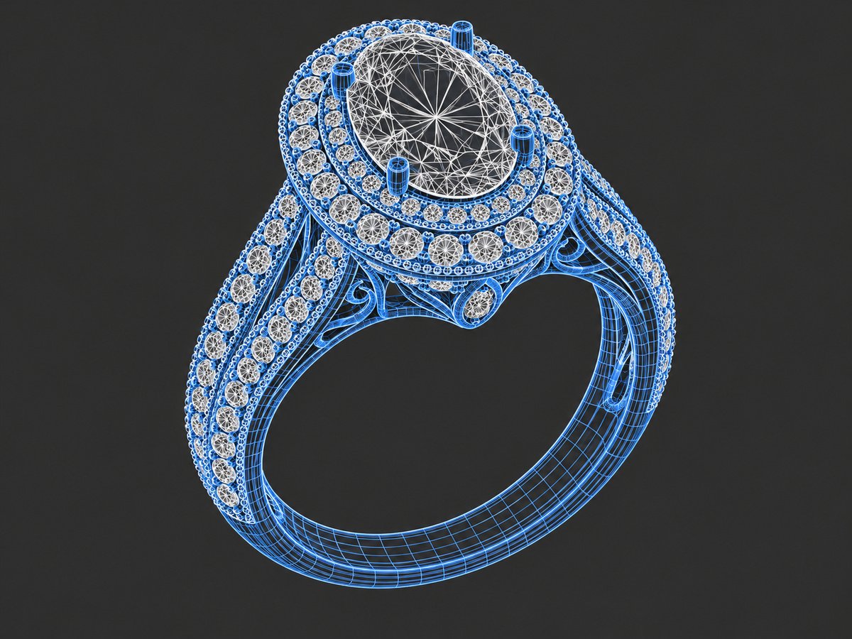Engagement ring CAD model